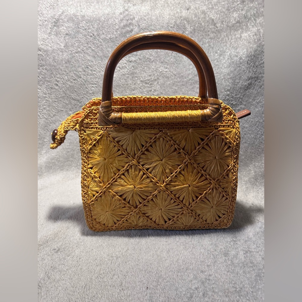Fossil Wicker Straw Mini Tote - Picture 6 of 12